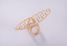 Goldene Haarspange mit Ringdesign, Ansicht 3