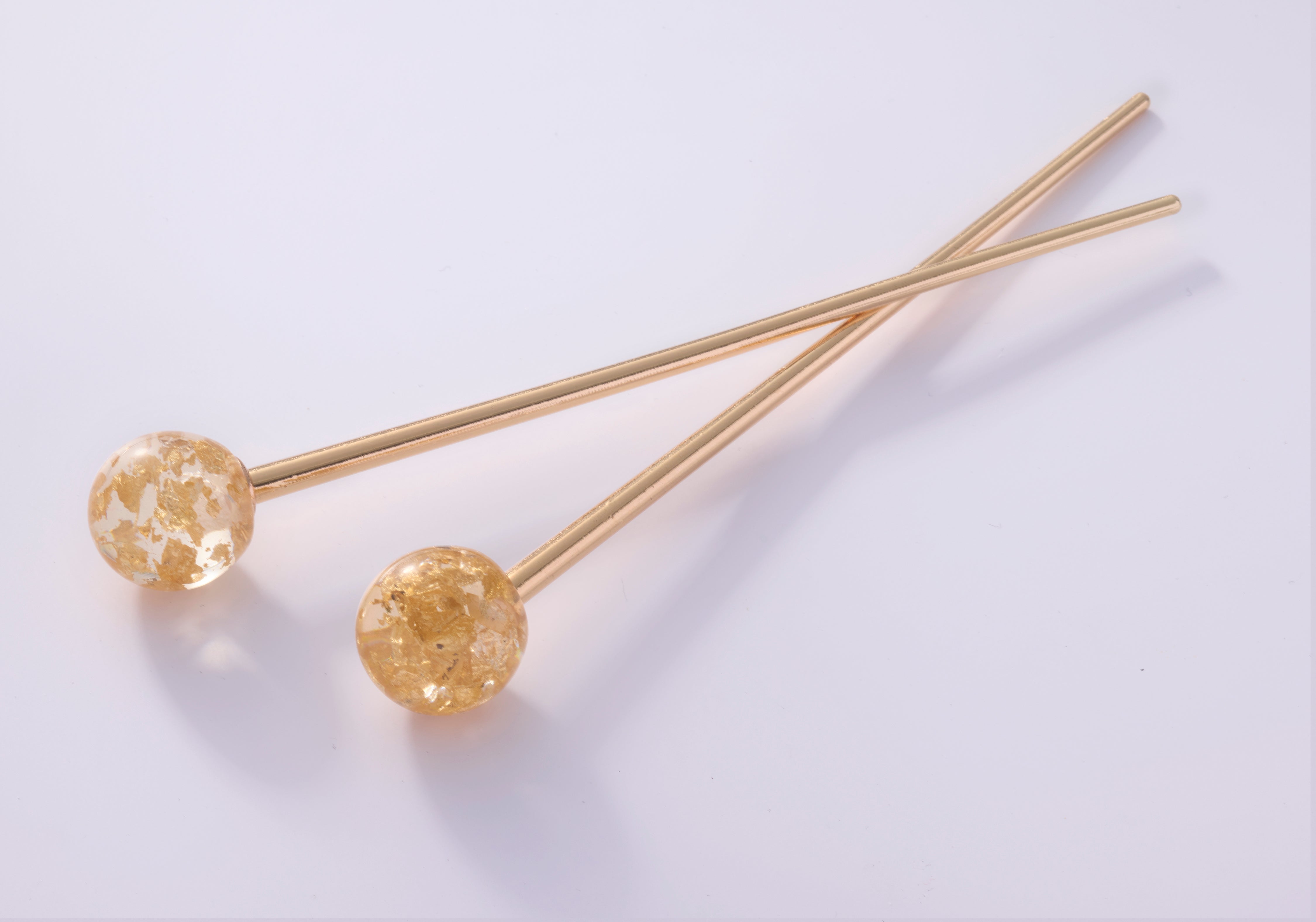 Elegante Haarnadeln mit schwebenden Goldflocken, 2er-Set